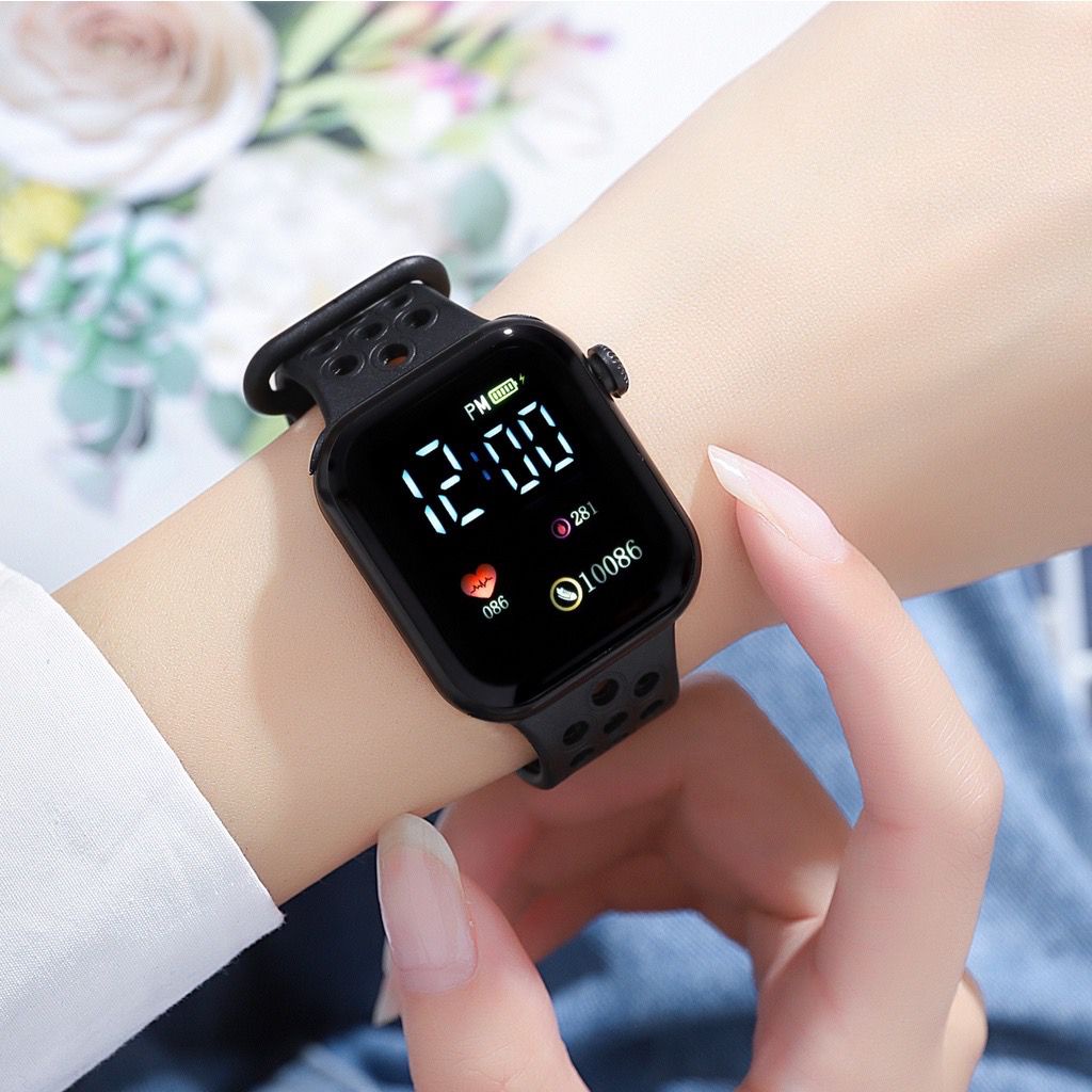 	 Axnat Jam Tangan Led Digital Pria Wanita Rubber Electronic Fashion Couple Anak Remaja Import Premium 	