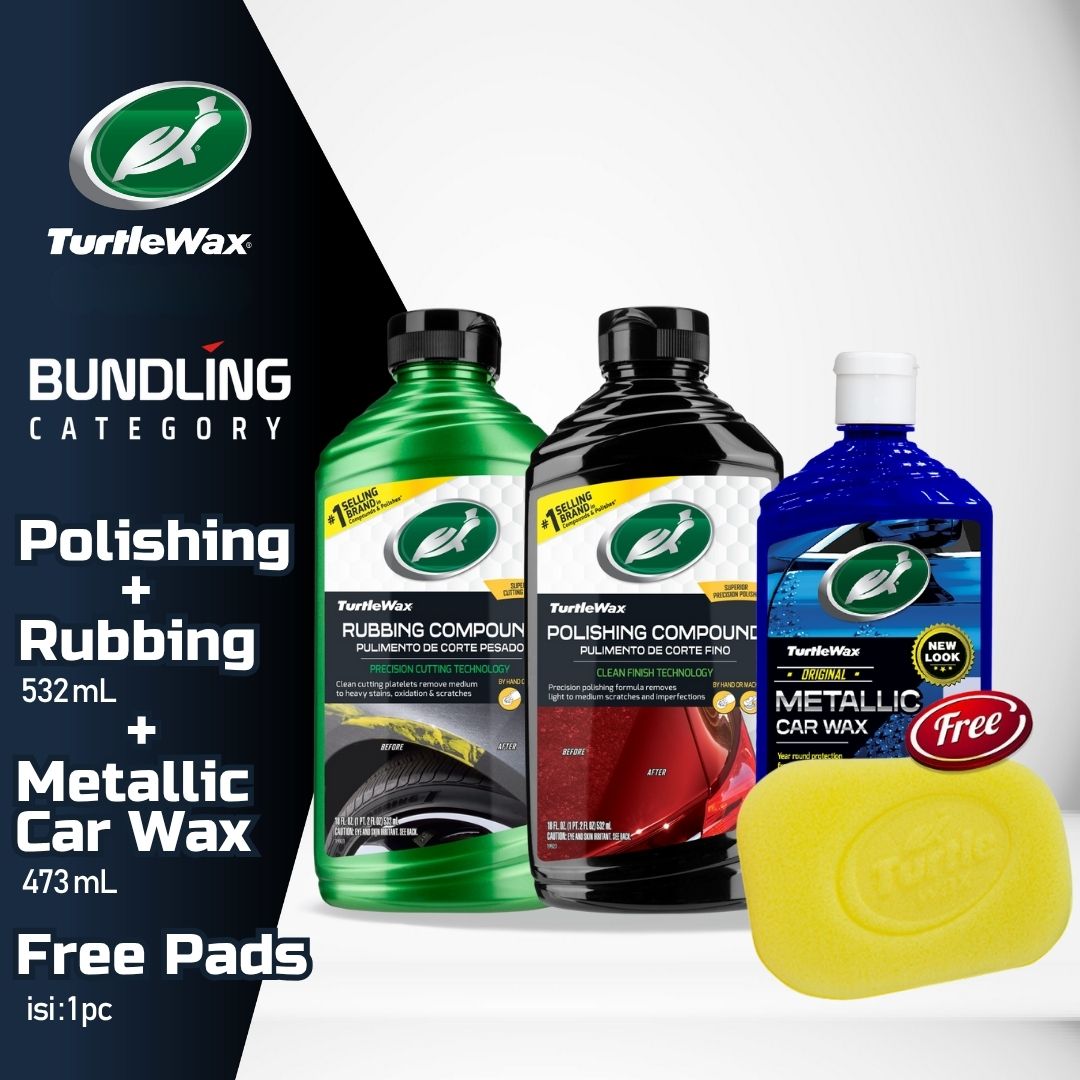 Turtle Wax Bundle Premium Polishing Old + New Rubbing + Metallic 473 ml Blue Harga 480,095 rupiah*Gratis Ongkir
