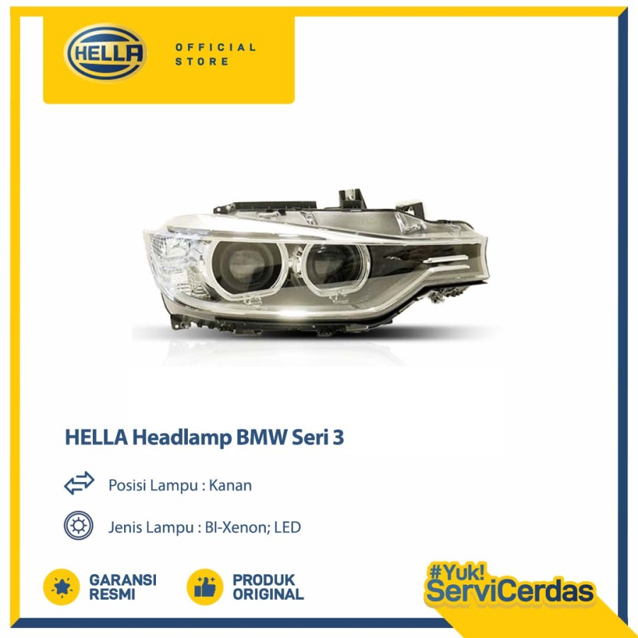 Headlamp Mobil Hella BMW Seri 3 (Kanan) Xenon - Lampu Depan Mobil Harga 11,400,000 rupiah*Gratis Ongkir
