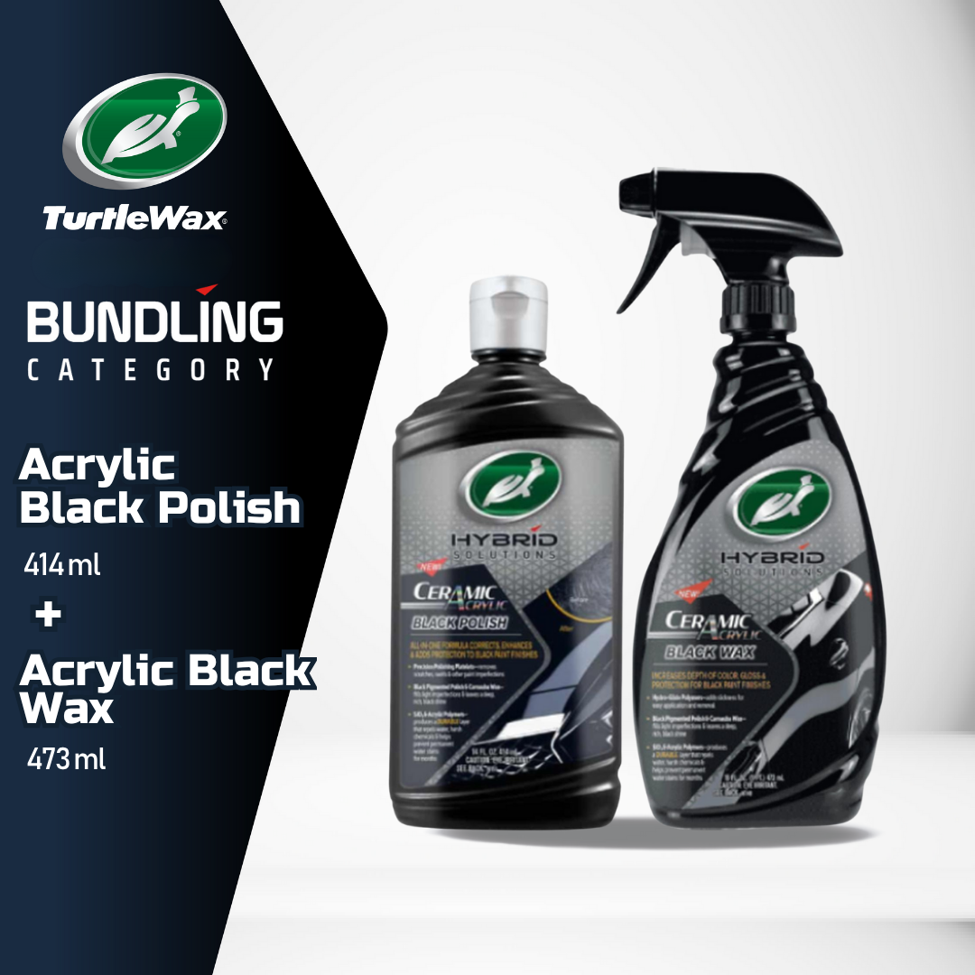 Turtle Wax Bundle Hybrid Ceramic Black Polish + Ceramic Black Wax Harga 714,560 rupiah*Gratis Ongkir