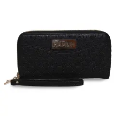 Hamlin Dyara Dompet Risleting Panjang Wanita Many Slot Long Wallet Elegant with Short Strap Material Leather ORIGINAL - Black