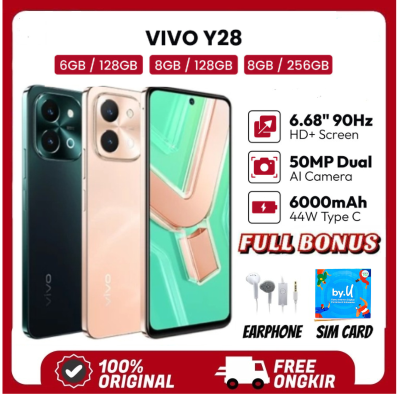 Vivo Y28 8 + 128GB / 8 + 256GB [+ 8GB extended Ram] warranty-Agate Green, 8/256 bonus Harga  1,402,950 Ringgit*Penghantaran Percuma