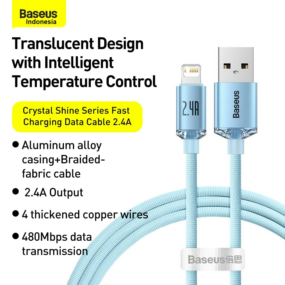 Baseus Kabel Data New Crystal Shine USB to Lightning