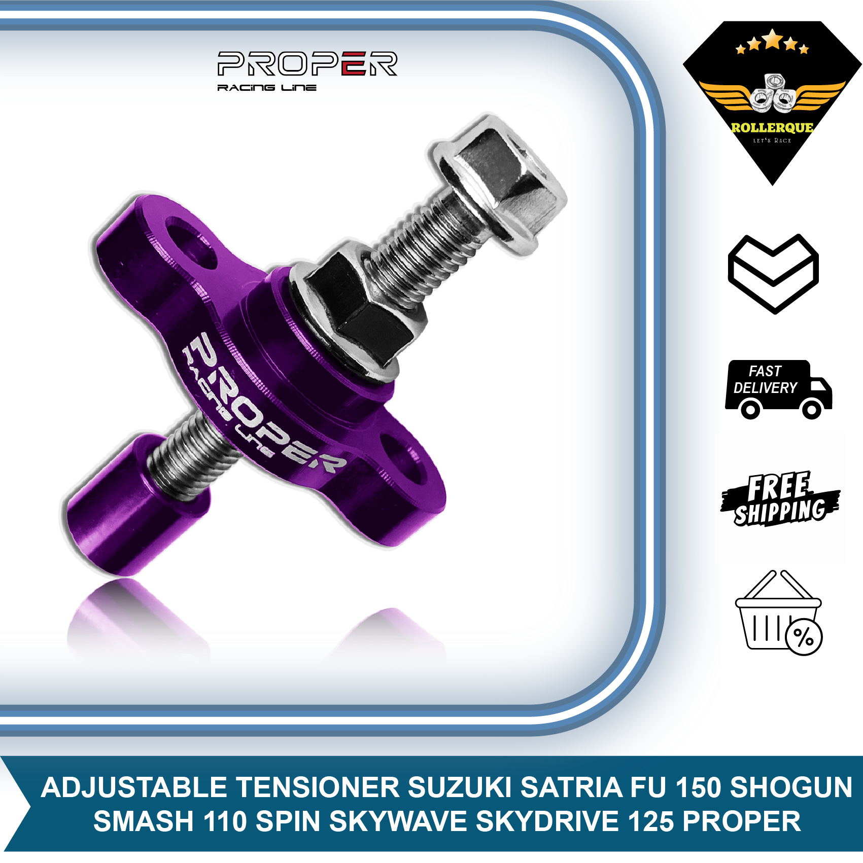 Manual Tensioner Set for Keteng Satria F Fu Gsx Smash Shogun Spin Skydrive Skywave Hayate Avenis Bandit Gixxer Burgman 110 125 150 Proper Racing Line Harga 103,700 rupiah*Gratis Ongkir