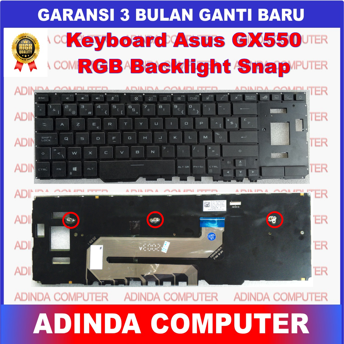 Keyboard Asus ROG Zephyrus Duo 15 GX550 GX551 GX551Q GX551QM