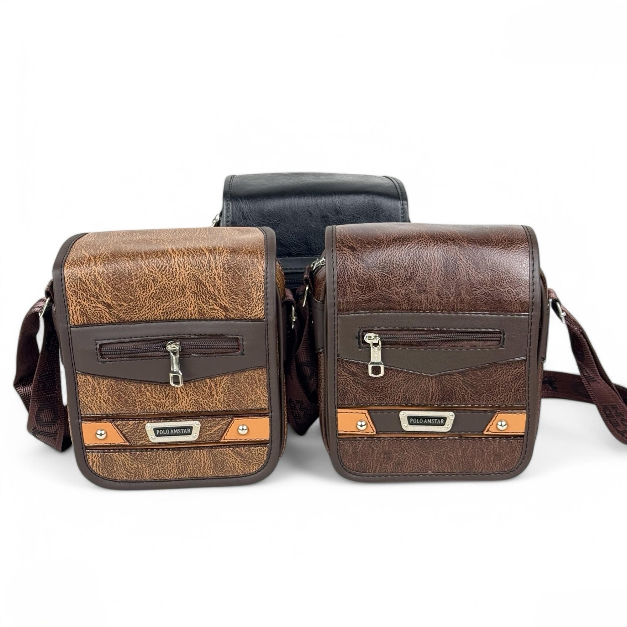 Polo Amstar men's leather sling bag imported synthetic leather