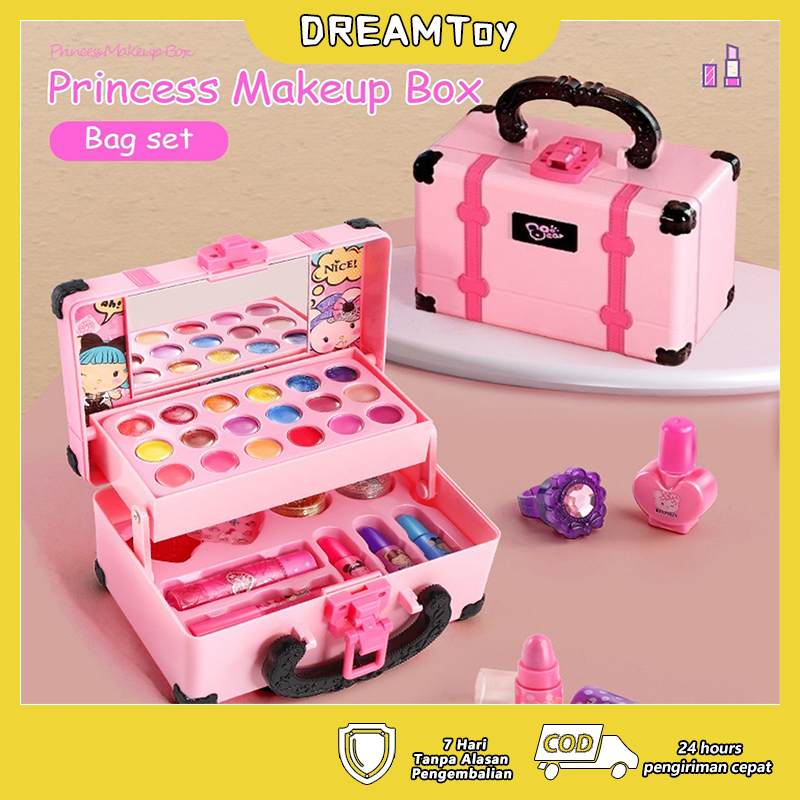 32 PCS Toy Girls Make Up Cosmetic Bag Lipstick Eye Shadow Makeup Set Cosmetic Non-toxic Beauty Equipment Harga  98,800 rupiah*Gratis Ongkir