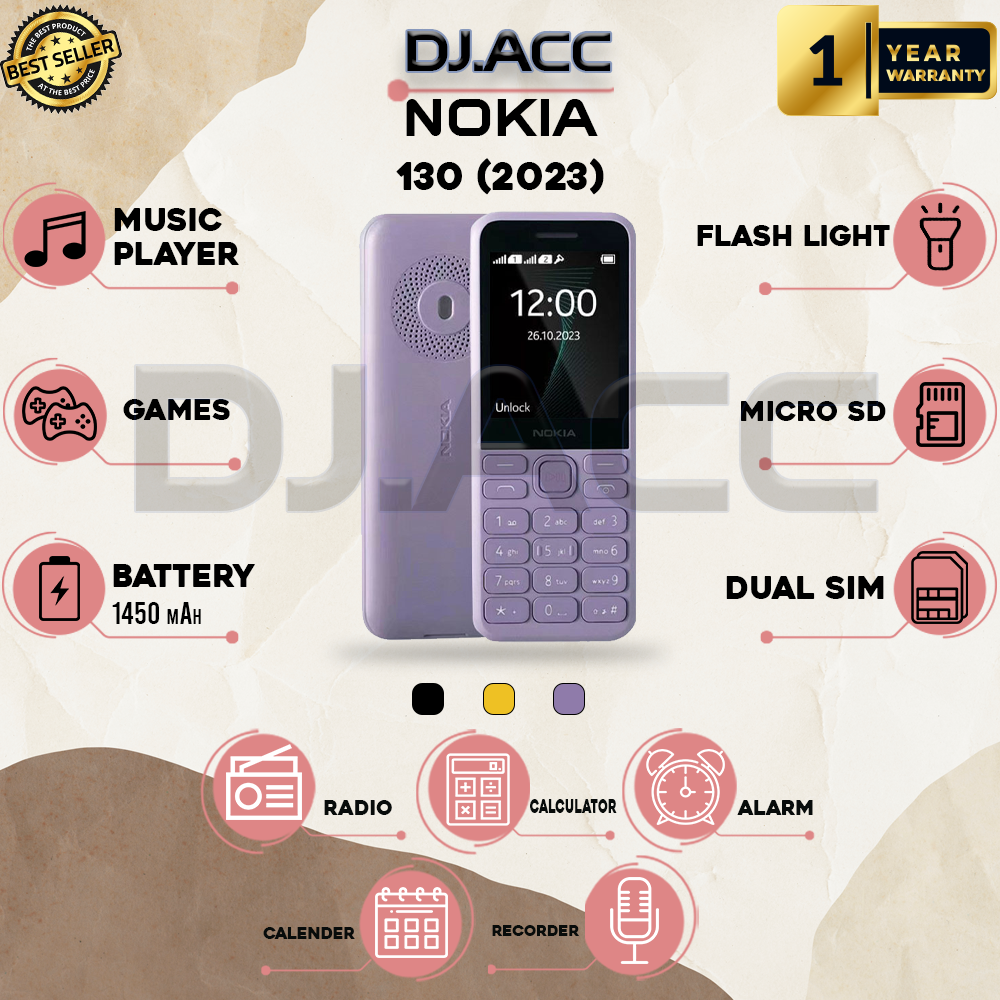 HP Nokia 130/2023 Dual Sim Garansi Toko 1 Bulan Harga 159,000 rupiah*Gratis Ongkir