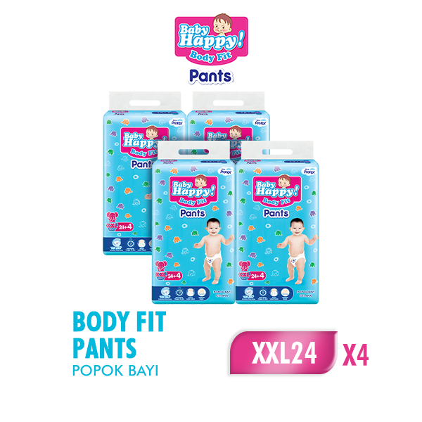 Baby Happy Pants XXL 24 - Box isi 4 - Popok Celana Sekali Pakai Harga 173,200 rupiah*Gratis Ongkir