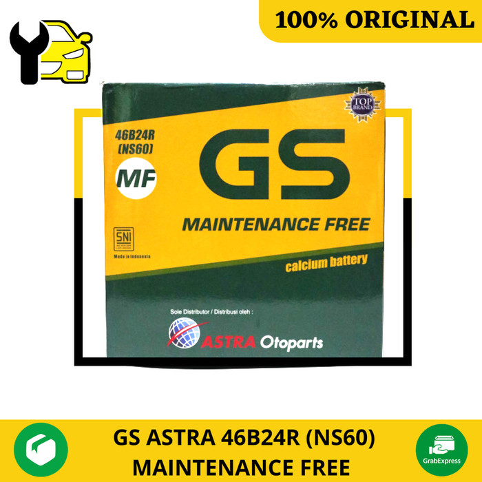 Aki Mobil GS ASTRA MF NS60 46B24R Accu Aki Kering 45Ah 12V Harga 1,350,000 rupiah*Gratis Ongkir