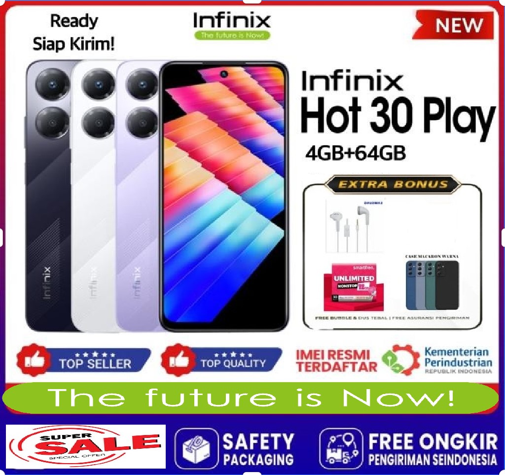 PROMO !!! INFINIX HOT 30 PLAY RAM 4 GB ROM 64 GB Kelengkapan - Fullshet Giá 1,120,000 Đồng*Miễn phí vận chuyển
