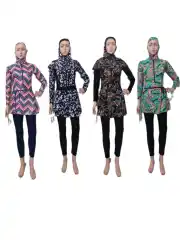 SPEEDS Baju renang set muslimah lengan panjang hijab swimsuit hijab readystock 1029