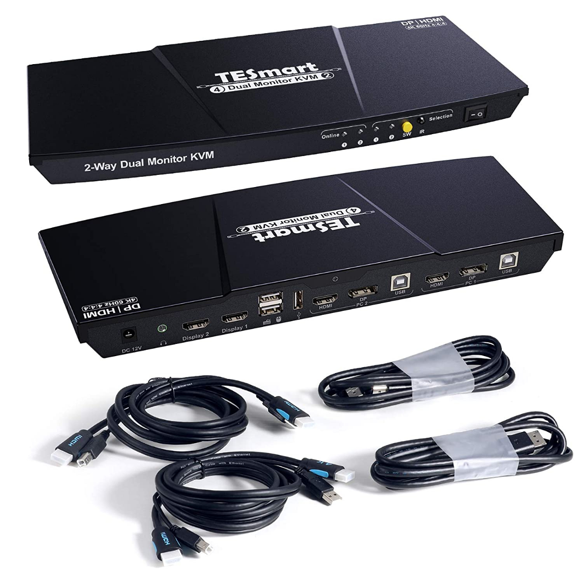 HDMI 4x2 Dual Monitor KVM Switch for 2 