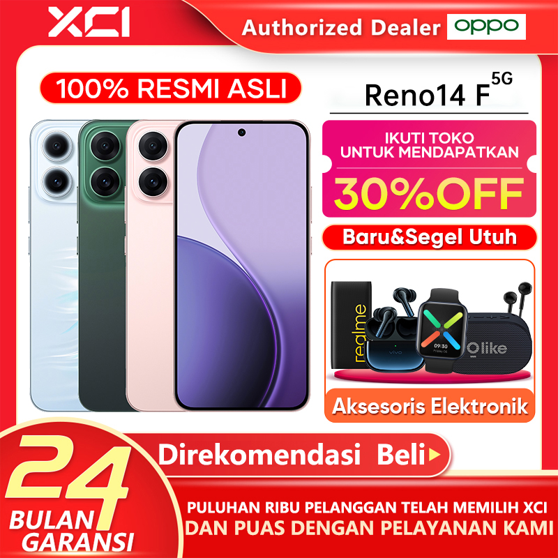 Oppo Reno14 F 5g (8/256) - 6000Mah Battery, Ip69 Underwater 4K Photography, Ai Editor 2.0 Harga 5,599,000 rupiah*Gratis Ongkir