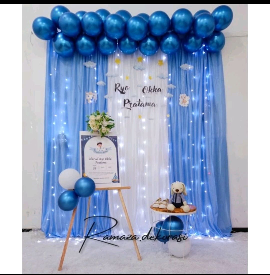 Paket Dekorasi Aqiqah BALON CHROME syukuran tasyakuran khitan ulang tahun 7 bulanan