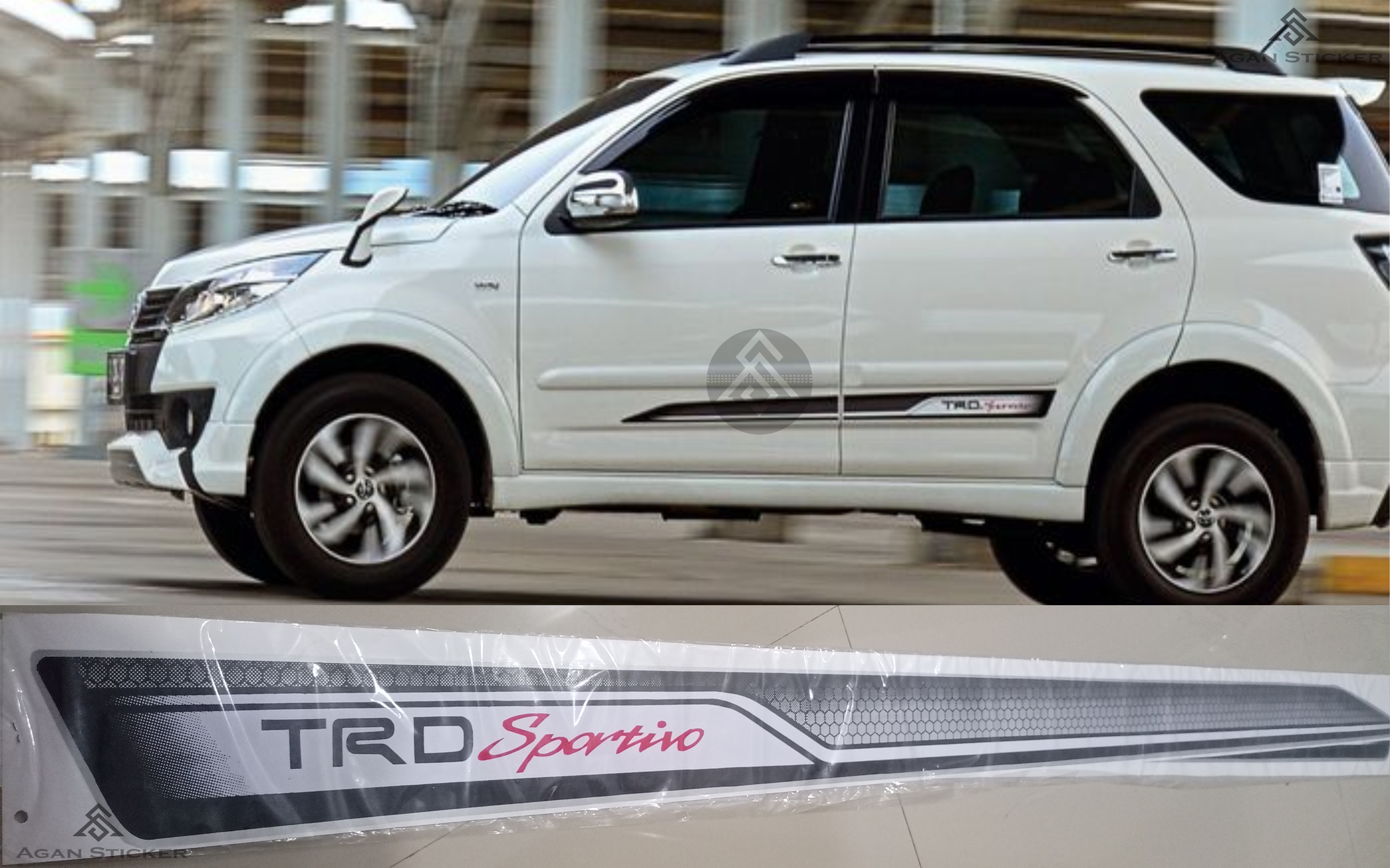 Stiker mobil TRD Sportivo RUSH sticker body mobil toyota rush 2015 stiker stripping Lis body mobil Harga 45,000 rupiah*Gratis Ongkir