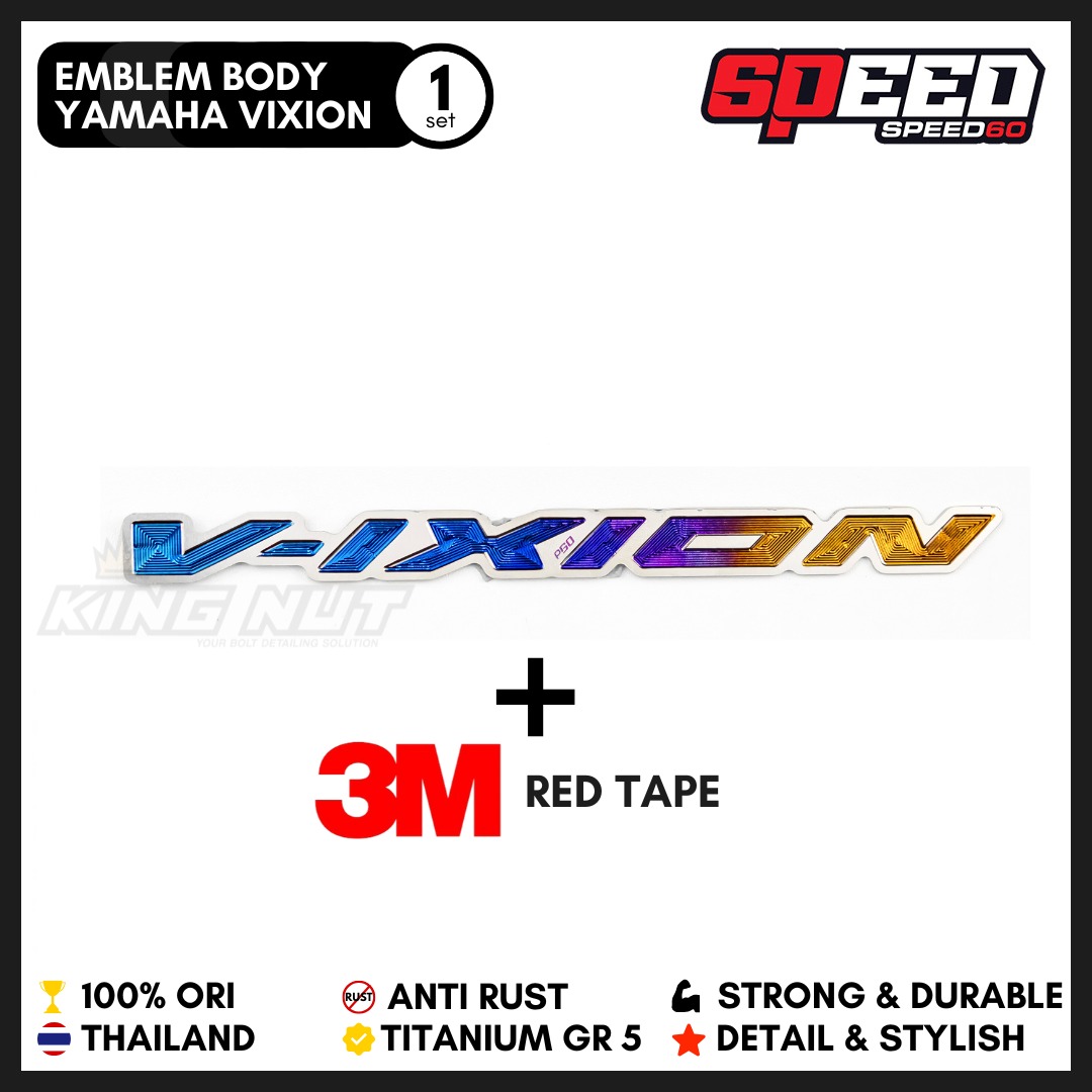 Emblem titanium cover body Yamaha Vixion by Project60 King Nut Harga 325,000 rupiah*Gratis Ongkir