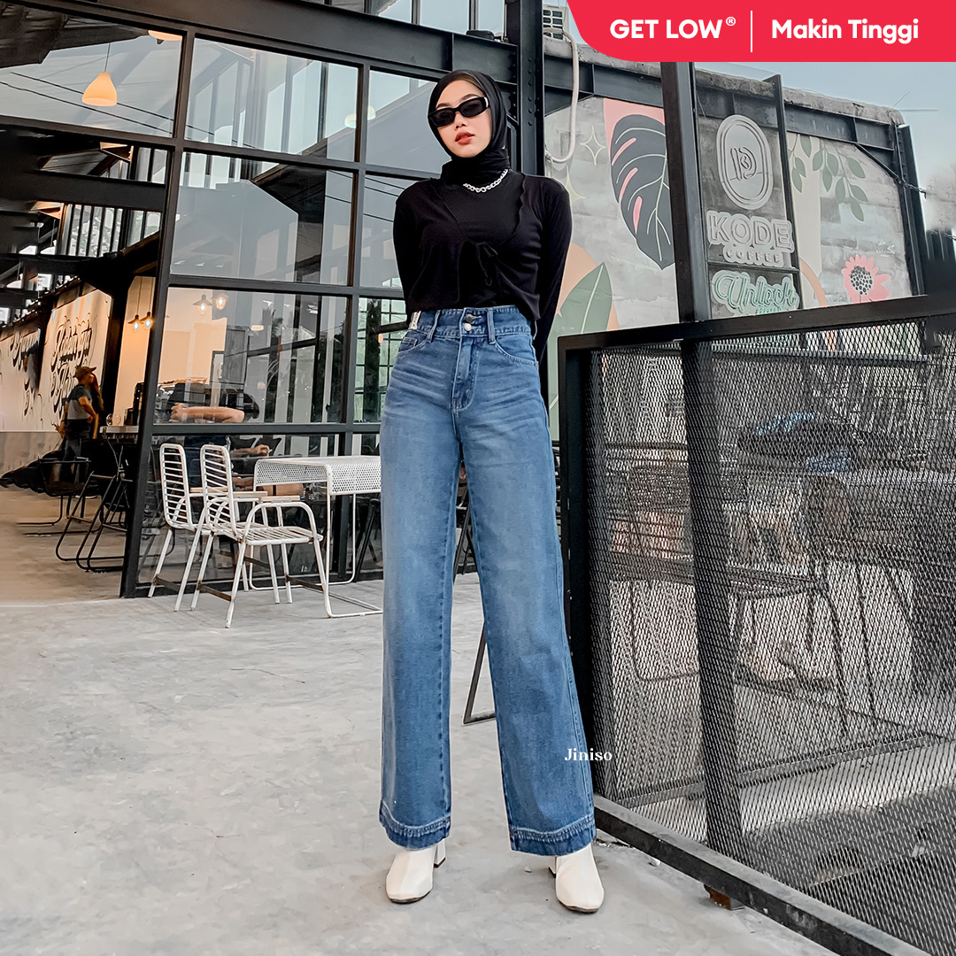 Jiniso - Highwaist Baggy Jeans 585 Get Low Harga 215,000 rupiah*Gratis Ongkir