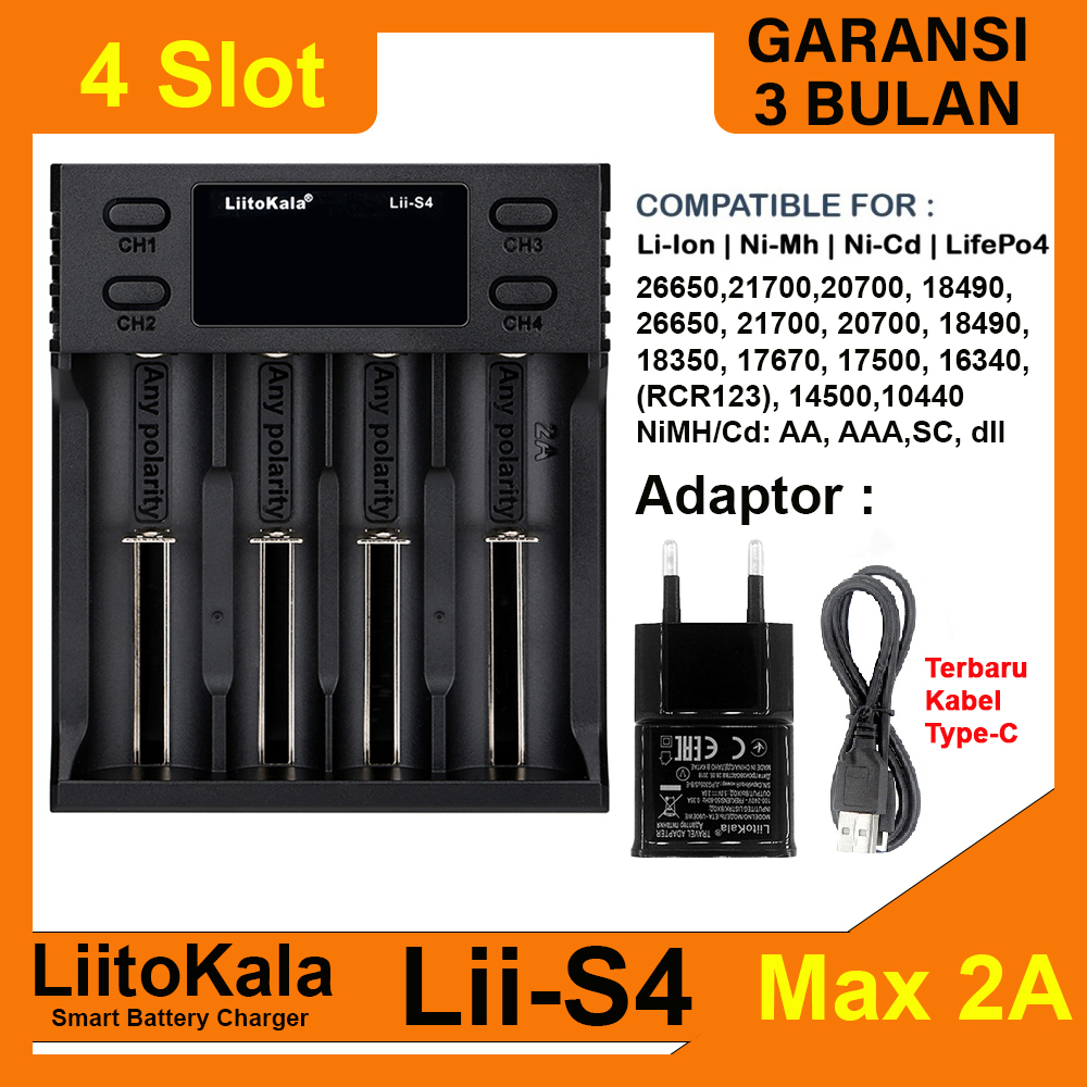 Charger For AA AAA 9V Batteries LiitoKala Lii-D4XL Battery Charger