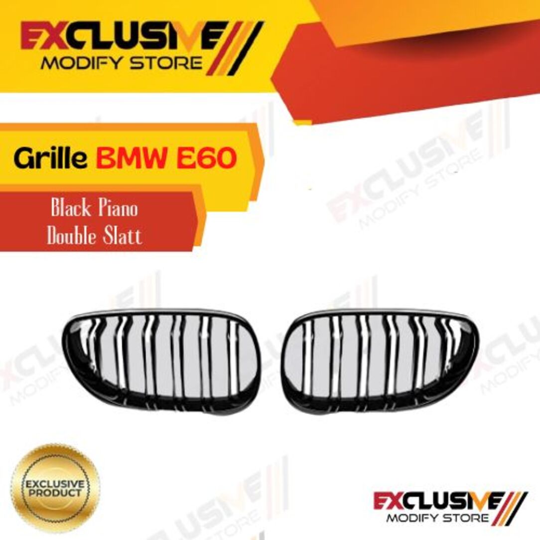Grille BMW E60 2004 - 2010 black piano double Slatt Harga 700,000 rupiah*Gratis Ongkir