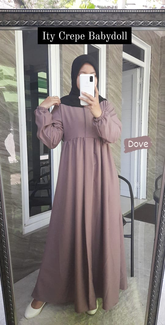 Gamis wollycrepe / ITY crepe / dress basic Polos Size s-xxxl