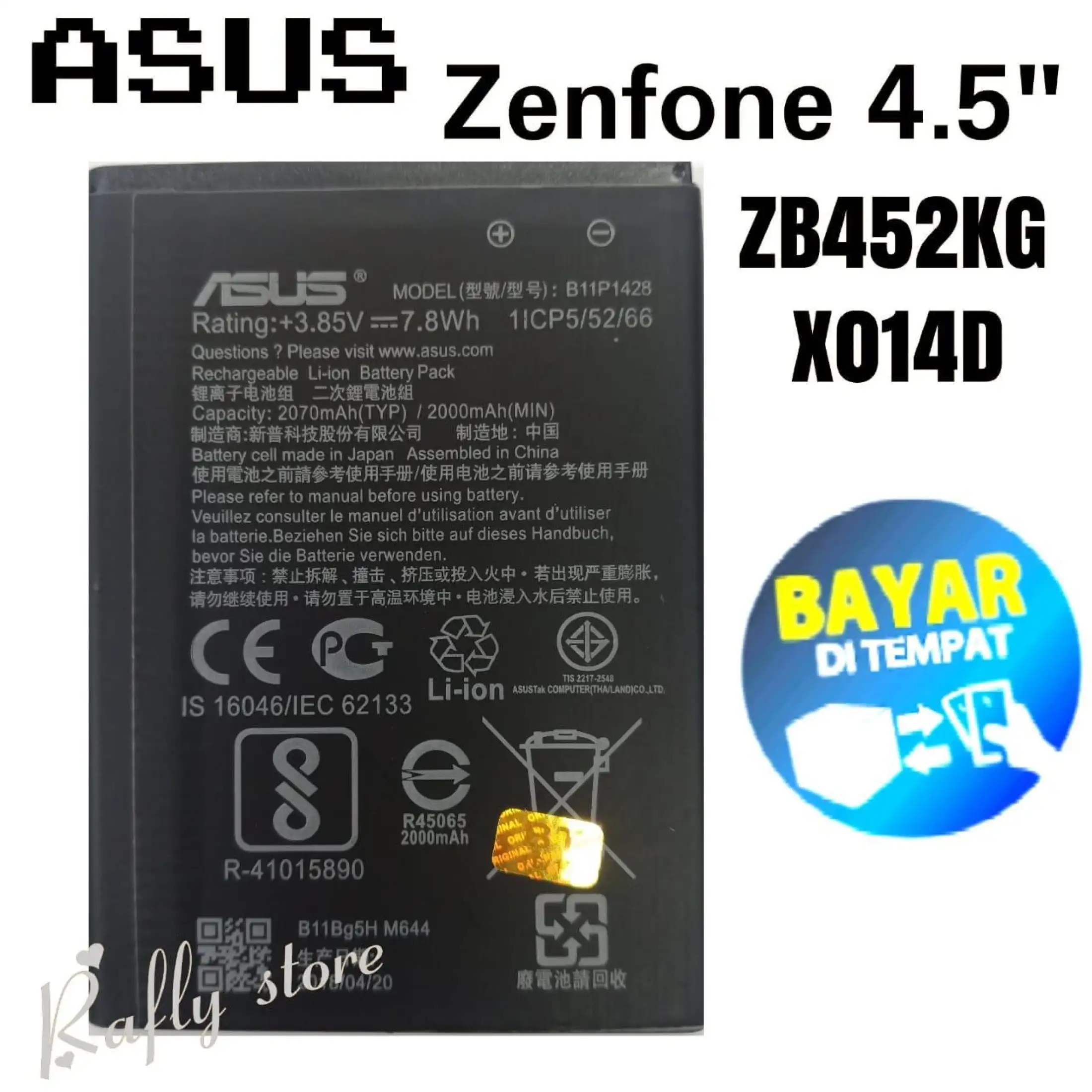 A R Batrai Asus Zenfone Go 4 5 Inch New B11p1428 Baterai Handphone Batere Asus Batre Android Batt Battery Asus Zenfone Go 4 5 Inch New Zb452kg X014d 1icp5 52 66 2070mah Bisa Bayar Ditempat Angga Rafly Aksesoris Lazada