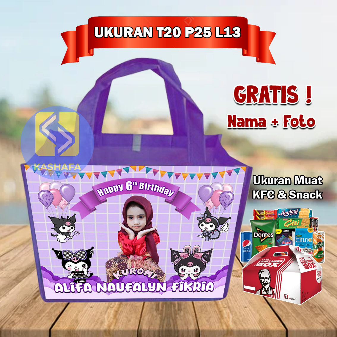 (50 PCs KFC) cheap KFC birthday bags free birthday bags design cheap kids birthday bags free name and…