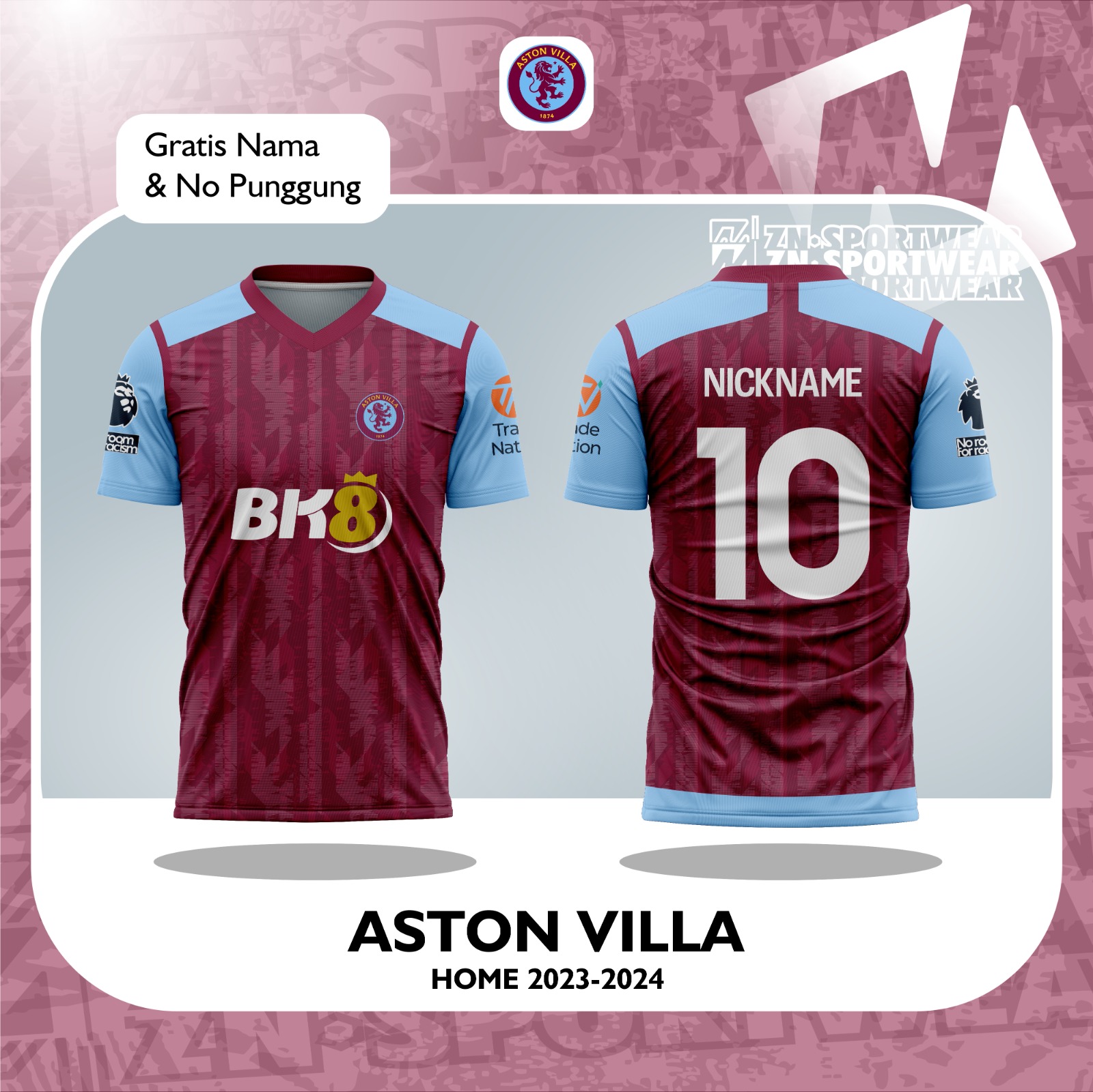 99/00 Aston Villa Home Jersey