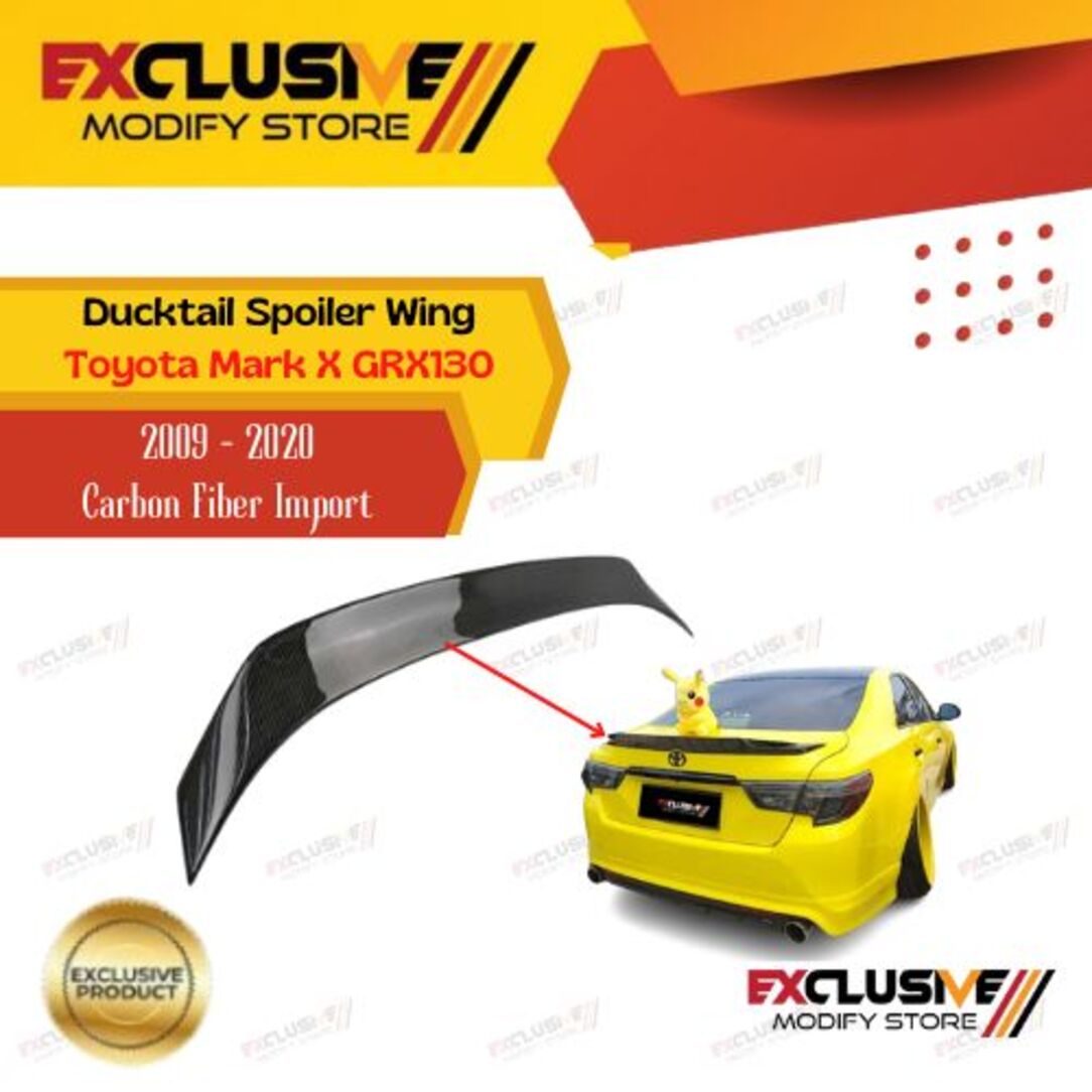 Toyota Mark X grx130 09-20 ducktail spoiler wing carbon fiber GS sport Harga 5,000,000 rupiah*Gratis Ongkir