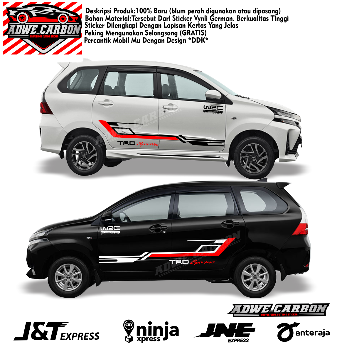 Avanza Lis Xenia car cutting sticker variations Ertiga side body Innova cutting calya Giá 70,000 Đồng*Miễn phí vận chuyển