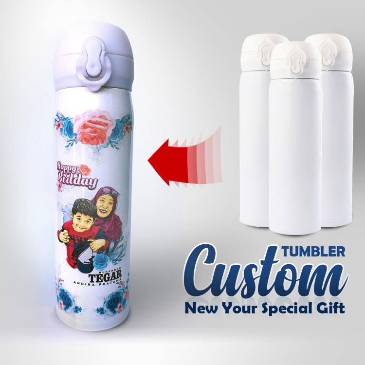 Tumbler / Termos Stainless Stell Custom Foto / Tulisan Suka Suka