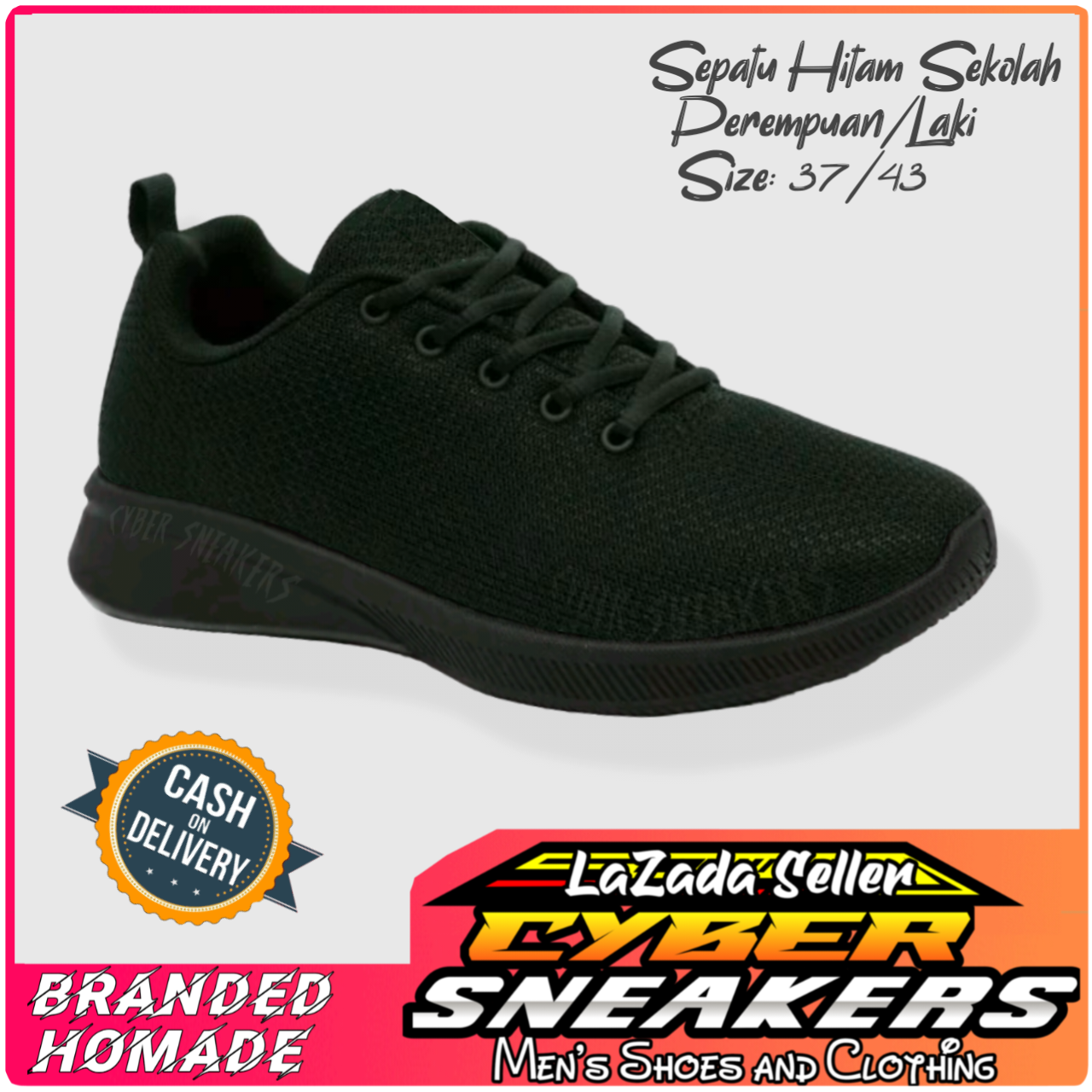 Mens Shoes Kmart Black Sneakers SEPATU NICE PRIA SERIES WARNA
