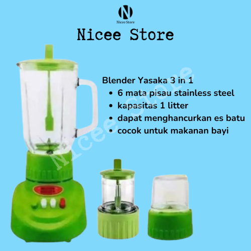 BLENDER PLASTIK NATIONAL YASAKA 3IN1 TABUNG PLASTIK FOODGRADE/BLENDER GELAS PLASTIK/BLENDER 2 IN 1 - Merek Yasaka Harga 117,900 rupiah*Gratis Ongkir