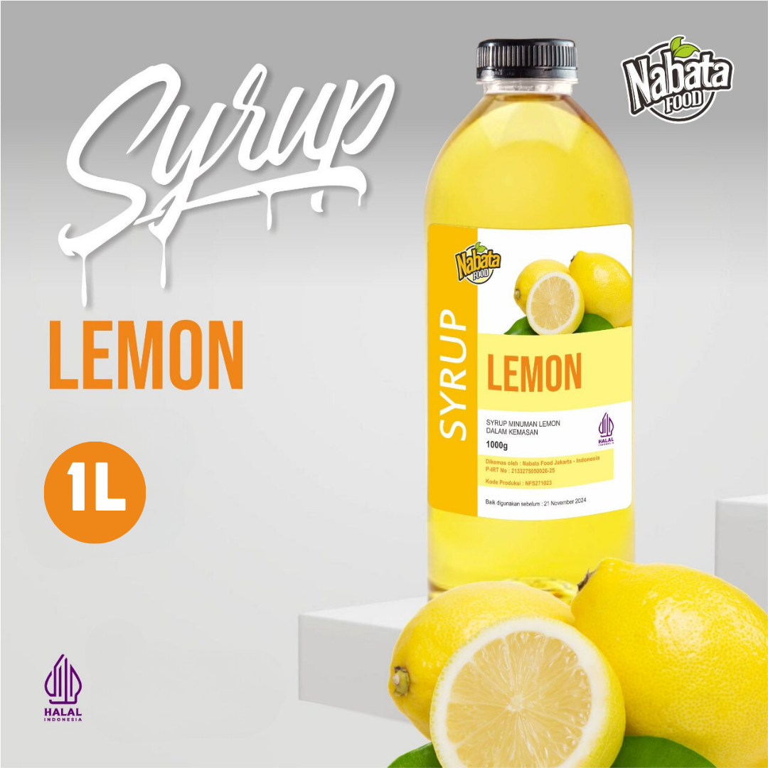 Sirup Lemon 1 Liter Nabata Food | Lemon Syrup 1000ml