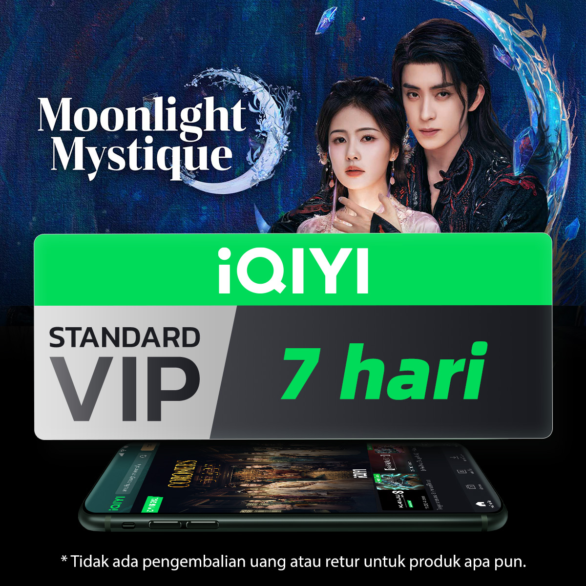 (E-Voucher) iQIYI VIP 7 Hari Standard VIP, HD 1080P + Skip Iklan (Drama/Anime) + Download Tanpa Batas Khusus Member Harga 19,000 rupiah*Gratis Ongkir
