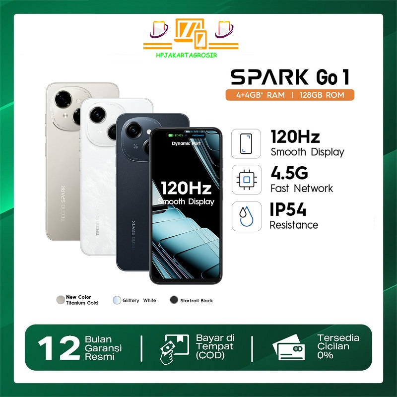 Hp Tecno Spark Go 1 – 4+4Gb*+128Gb, 120Hz Display, T615+4.5G Network, 5000Mah+15W, Ip54, Android 14 - Jenama TECNO Mobile Harga 950,000 Ringgit*Penghantaran Percuma