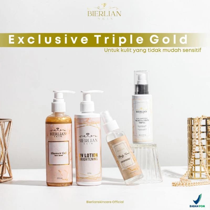 PAKET EXLUSIVE PURPLE GOLD - Body care Bierlian - Perawatan kulit BPOM - Pemutih badan seluruh tubuh -โฆ