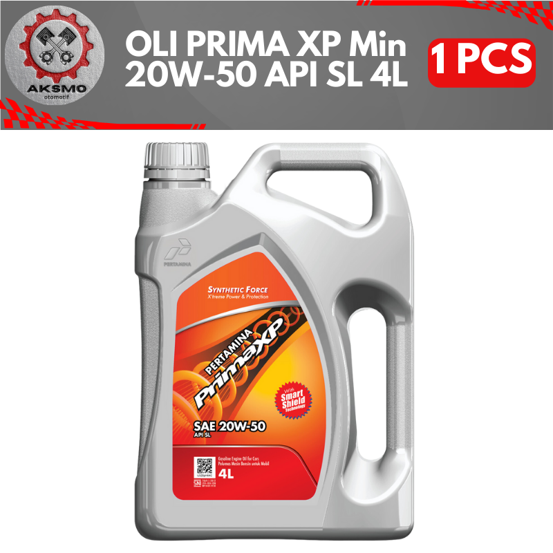 OLI MOBIL PERTAMINA PRIMA XP MIN 20W-50 API SL 4L Harga 75,000 rupiah*Gratis Ongkir
