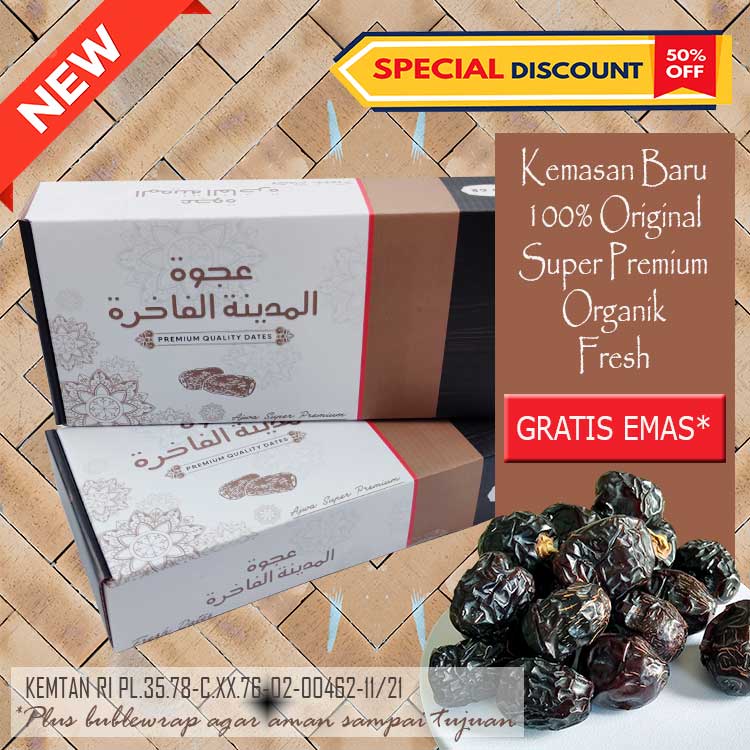 Kurma Ajwa Ultimate 500 Gram / Kurma Nabi Ajwah Organik Al-Madinah Kualitas Premium Original Bergaransi