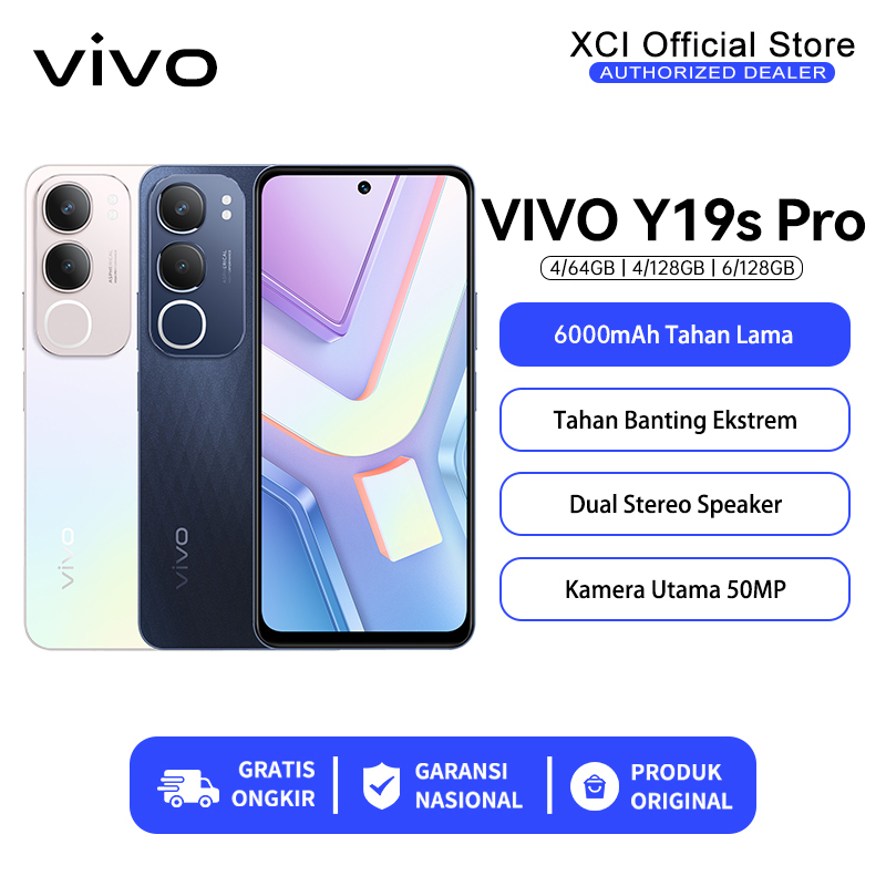 Vivo Y04S/Y19S Pro 6/128Gb Ram 6Gb+6Gb Extended Rom 128Gb Unisoc T612 50Mp Camera Official Warranty Harga 1,399,000 rupiah*Gratis Ongkir