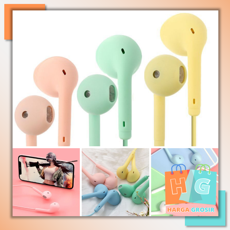 Harga Grosir - Handsfree U19 Macaron Color Hifi Extra Bass / Headset Macaron U19 Harga  4,299 Ringgit*Penghantaran Percuma