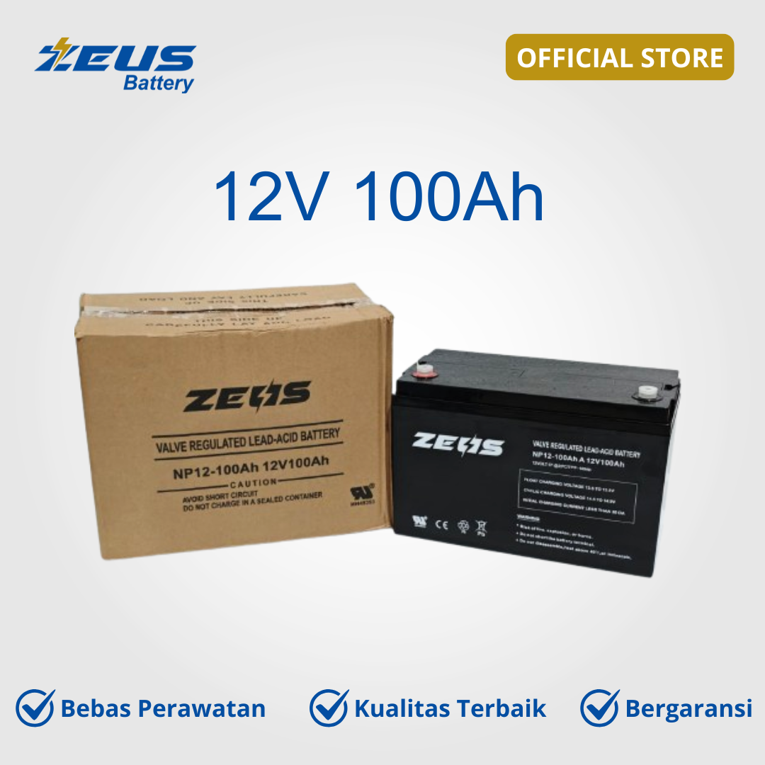 Ups Battery, Generator, Electric Wheelchair, Pju Vrla 12V 100Ah Zeus Accu Harga 2,788,980 rupiah*Gratis Ongkir