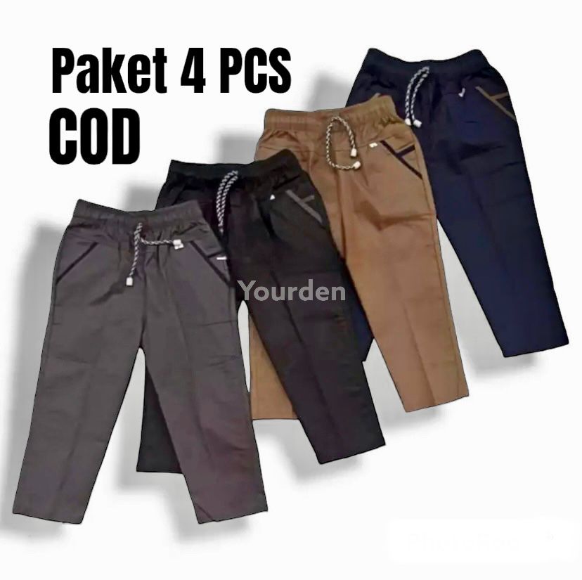 paket 4 pcs celana chino panjang anak laki laki usia 1-10 tahun Harga  10,000 rupiah*Gratis Ongkir