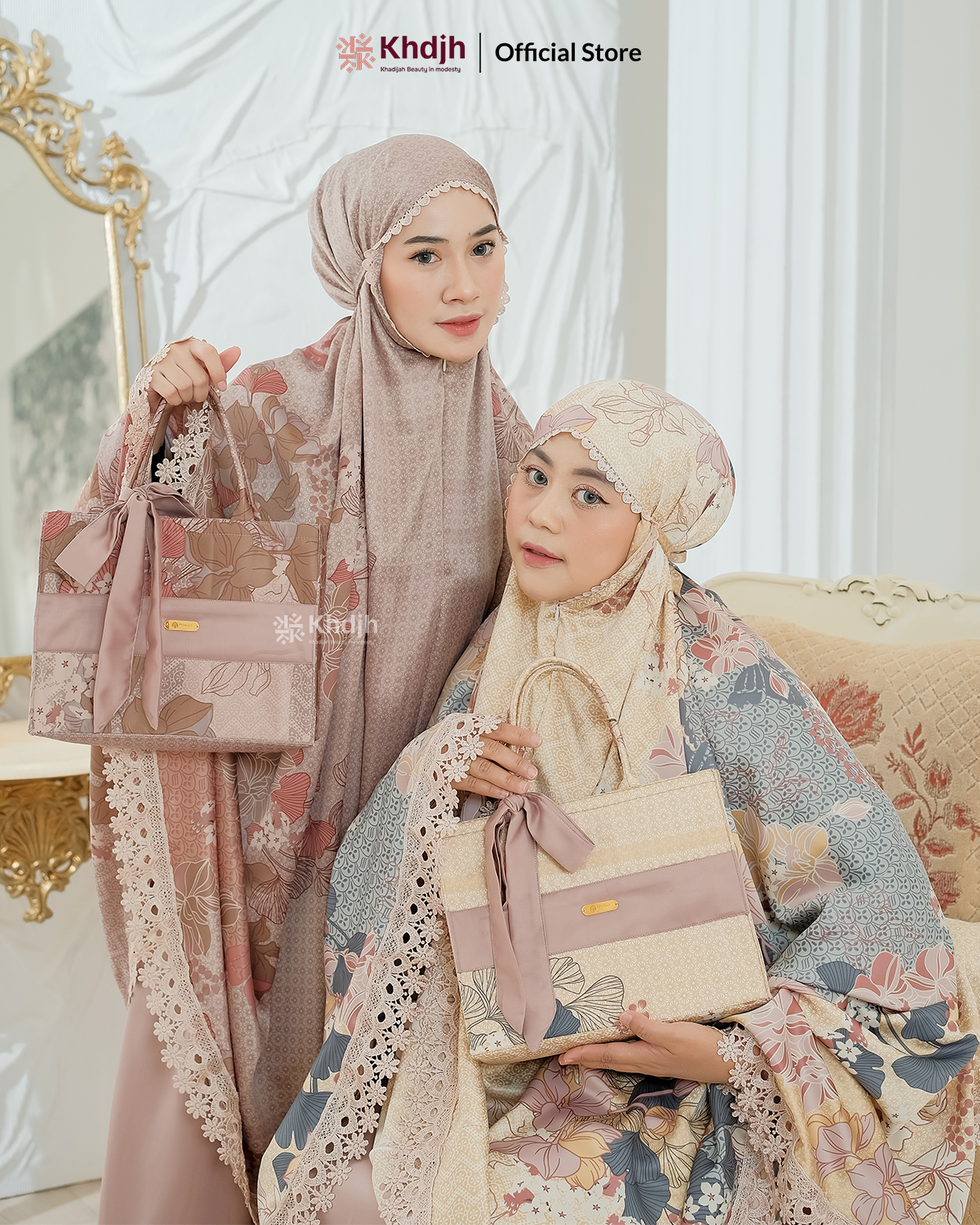 Khadijahlabel Mukena Dewasa Jumbo Premium Silk Renda Mewah Terbaru Arunika Harga  259,900 rupiah*Gratis Ongkir
