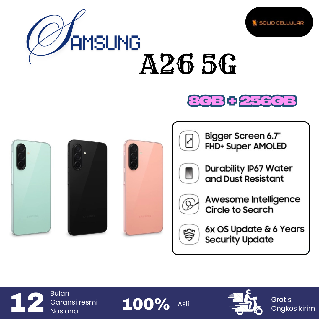 Samsung Galaxy A26 5G 8/256GB GARANSI RESMI Harga  3,999,000 Ringgit*Penghantaran Percuma