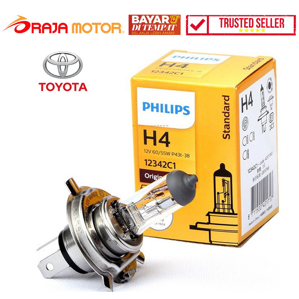 COD READY - Philips Lampu Bohlam Depan Halogen Toyota H4 12V 60/55W 12342 Premium - Clear - RAJA MOTOR Jual Aksesoris Variasi Sepeda Motor - PROMO GAJIAN SALE DISKON THR RAMADAN- Gratis Ongkos Kirim Giá 49,600 Đồng*Miễn phí vận chuyển