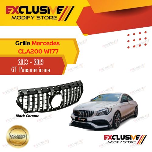 Mercedes cla200 W177 (2013 - 2019) grill PT pan415 middle grille cover wicket Black Silver Edition Harga 1,600,000 rupiah*Gratis Ongkir