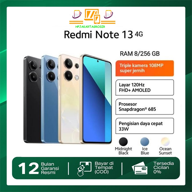 Xiaomi Redmi Note 13 (8Gb/128Gb) | (8Gb/256Gb) | 120 Hz Fhd+ Amoled Screen Three Cameras 108 Mp Snapdragon 685 Processor Harga  1,781,780 Ringgit*Penghantaran Percuma