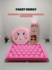 Cetakan Es Batu Bulat 33 Slot Bahan Tebal / Alat Cetakan Puding Agar Jely + Animal Bowl 560ml Wadah Makanan  / Tempat Bekal  / Kotak Makanan Termurah  +  Botol Minum Anak 550ml + Botol Plastik / Gelas Plastik Berkwalitas Termurah / Tempat Nasi Bekal