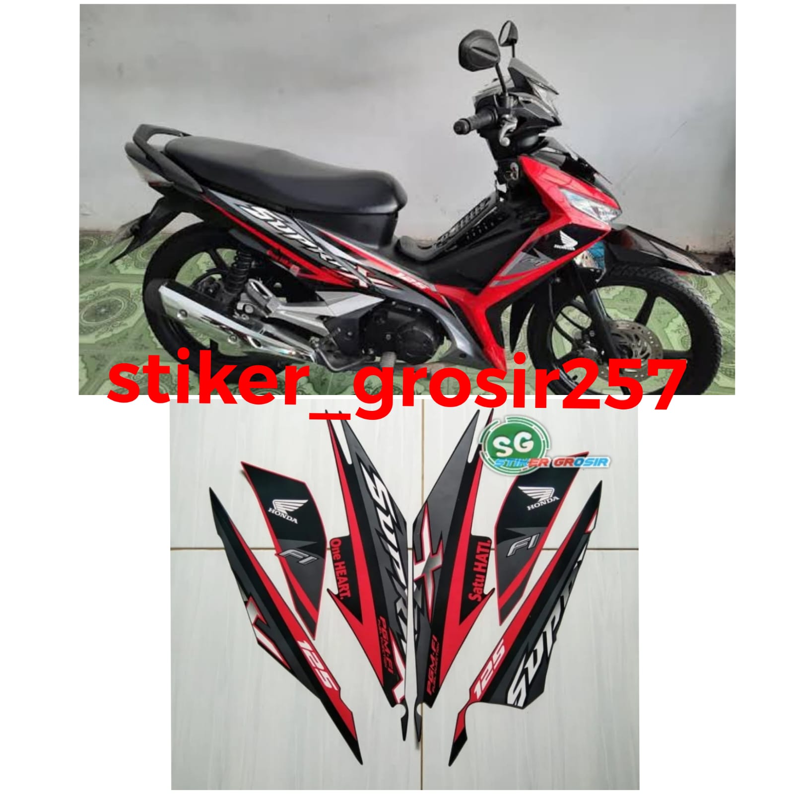 STIKER STRIPING LIS BODY HONDA SUPRA X 125 TAHUN 2016 FI INJEKSI